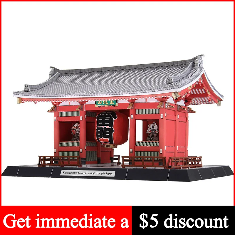 Art Craft Cardboard - Jepang Kaminarimon Gerbang Senso-ji Kuil 3D