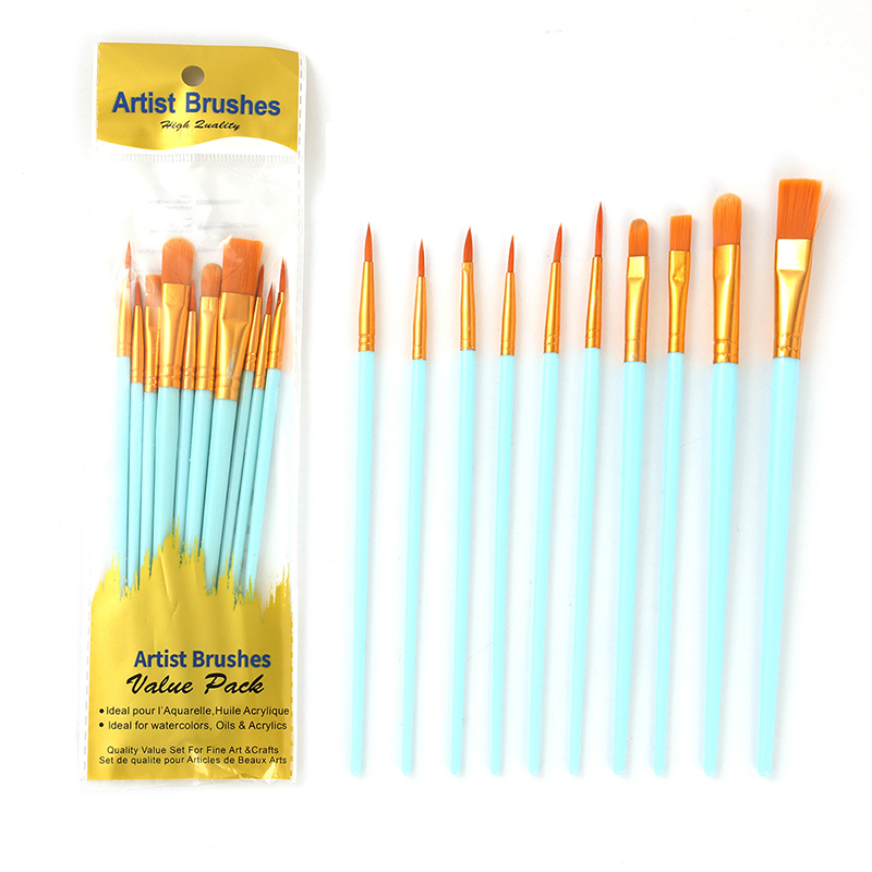 10 Buah Set Kuas Minyak Batang - Gouache Paint Set ulasan dan harga