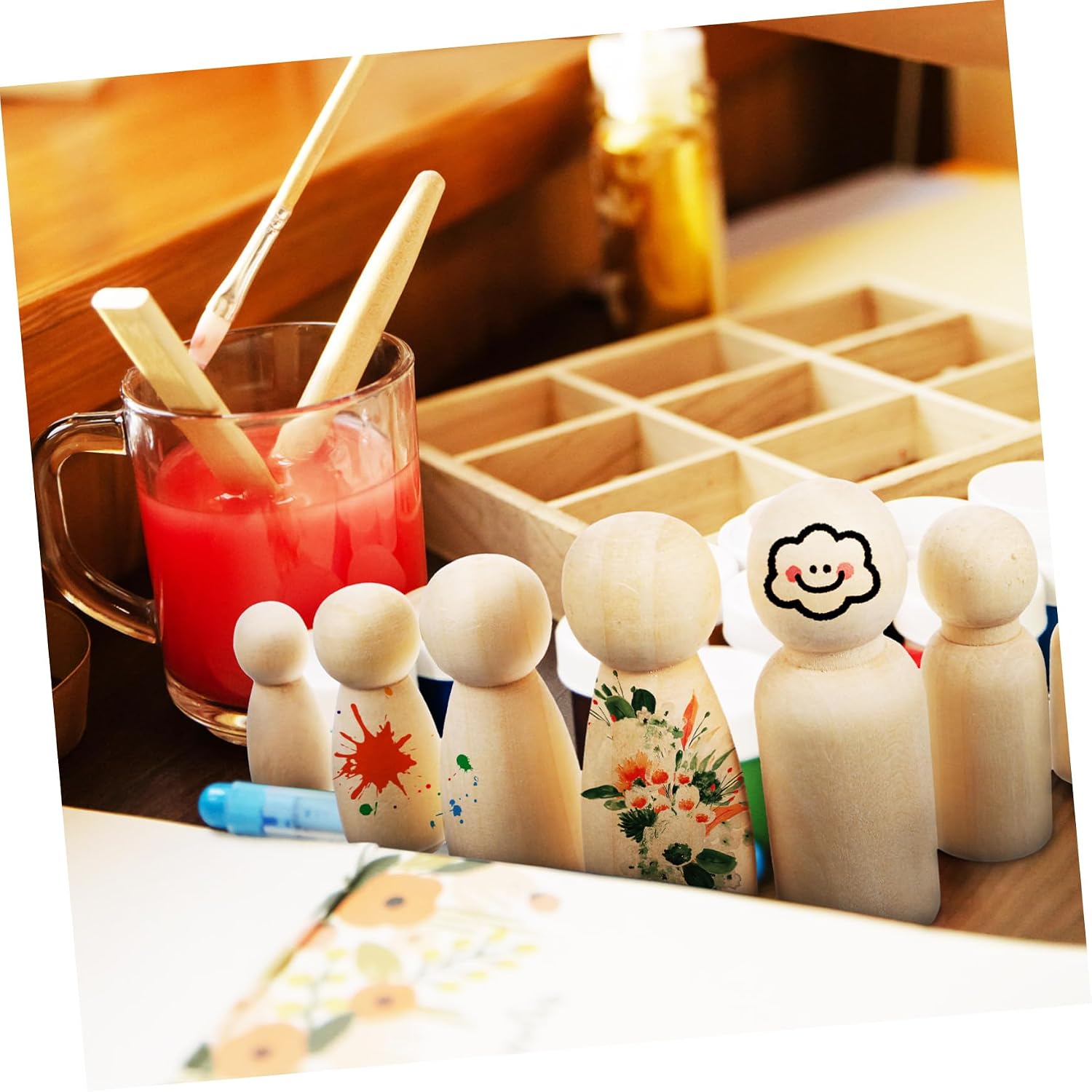 10 buah Boneka Kayu Tanpa Fini - Art And Craft For Nursery ulasan dan harga